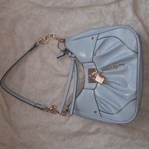 Elegant Blue Croc-Embossed Women's Bag